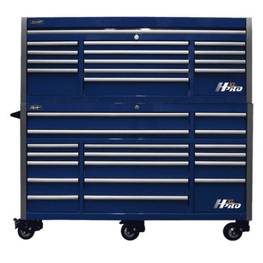 Homak 72" Big Dawg HXL Pro 18-Drawer Roller Cabinet with Stainless Steel Top in Blue