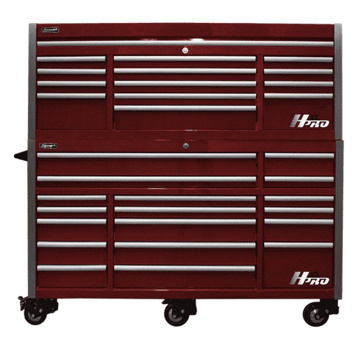 Homak 72" Big Dawg HXL Pro 18-Drawer Roller Cabinet with Stainless Steel Top in Red