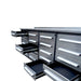7 ft garage workbench cabinet showing smooth full extension drawers