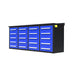 7 ft heavy duty garage workbench cabinet with 20 drawers in blue finish
