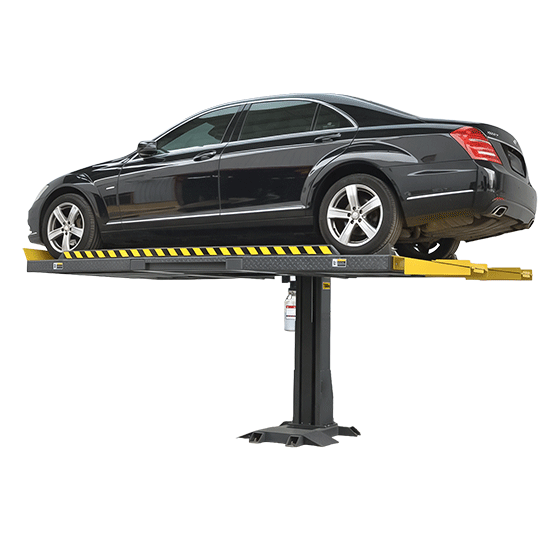 AMGO SPL-7 single post parking lift - column and hydraulic detail