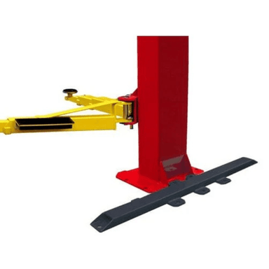 AMGO 20903 attached to the baseplate of a 2 post lift