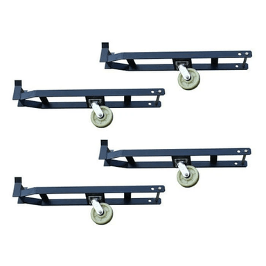 AMGO 40801 caster kit mounted on 4-post lift for effortless movement