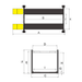 AMGO 409-HP 4 post lift technical diagram with labeled dimensions for height, width, and platform spacing