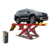 AMGO AX-16A 16,000 lb alignment scissor lift shown lifting an SUV with red platforms, yellow ramps, and control console