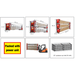 AMGO BP-9X shipping layout showing forklift handling and 20-foot container loading capacity