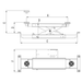 AMGO J5H bridge jack dimension diagram with lifting platform measurements