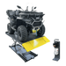 AMGO MC-1200 1,200 lb motorcycle and ATV lift with black platform, yellow approach ramp, and hydraulic power unit