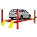 AMGO PRO-12 4 post lift in red holding a silver station wagon