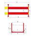 AMGO PRO-30E 30,000 lb 4 post lift technical dimensions diagram