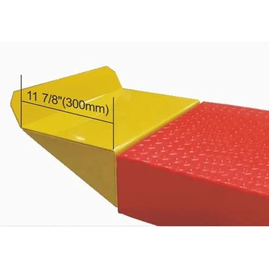 AMGO PX001 Extension Kit measurement diagram showing 11 78 inch or 300mm platform extension length