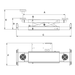 AMGO RJ-6H rolling jack technical diagram showing side and top view dimensions