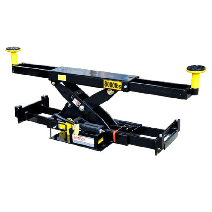 AMGO RJ-8A pneumatic rolling jack with 8,000 lb capacity and telescoping arms
