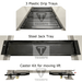 Accessories for the Triumph NSS-8XLT Four-Post Vehicle Lift, including plastic drip trays, a steel jack tray, and a caster kit.