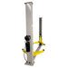 Angled side view of Triumph NT-9 two-post lift showcasing hydraulic power unit and sturdy column construction