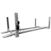Angled view of the Triumph NTR-32 Commercial Four-Post Vehicle Lift with diamond-plate runways and sturdy steel columns.