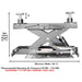 Atlas Platinum RJ7000 rolling jack side view with 27.5-inch lifting height and 35.5-inch minimum width.