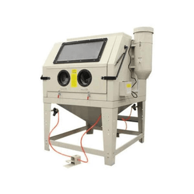 Atlas SBC1200 X-Large Sandblast Cabinet with dual side doors, built-in vacuum system, and NE490 foot pedal.