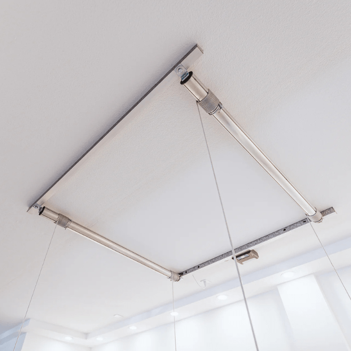 AuxxLift garage lift mounted to a roof lower side view