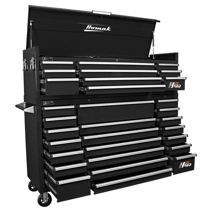 Homak 72-Inch H2Pro 31-Drawer Combo in Midnight Black