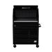 Homak 41 inch RS Pro Hutch mounted on matching 41 inch RS Pro Rolling Cabinet in Midnight Black