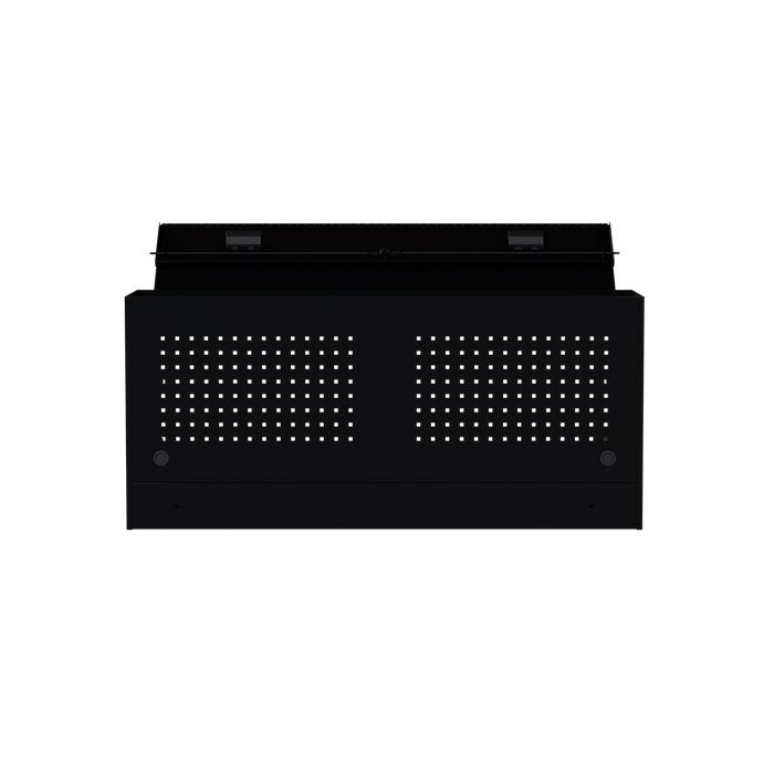 RS Pro 54-Inch Top Hutch — Rear View with Cord Grommets