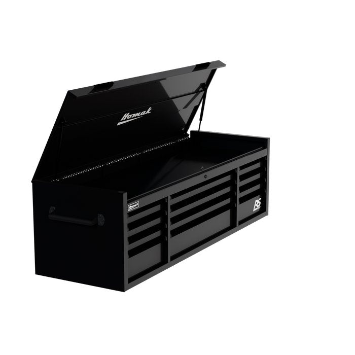 Homak 72" RS Pro 12-Drawer Top Chest in Midnight Black - 60d view