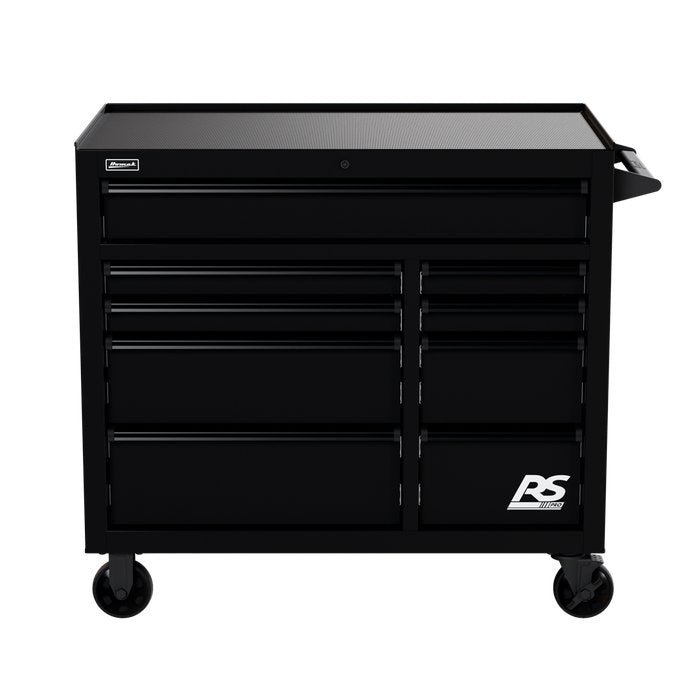 Homak 41" RS Pro 9-Drawer Rolling Cabinet in Midnight Black