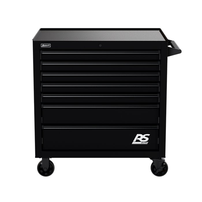 Homak 36" RS Pro 7-Drawer Roller Cabinet in Midnight Black
