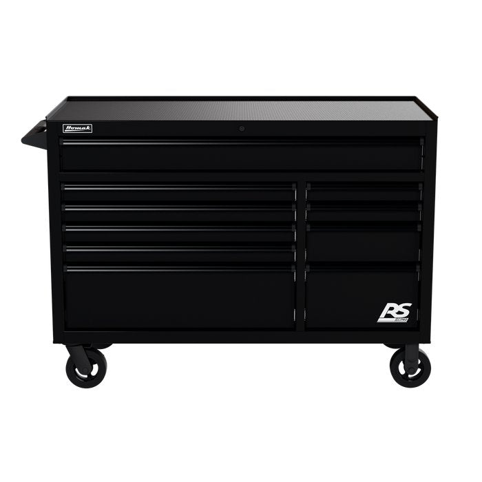 Homak 54" RS Pro 10-Drawer Rolling Cabinet in Midnight Black