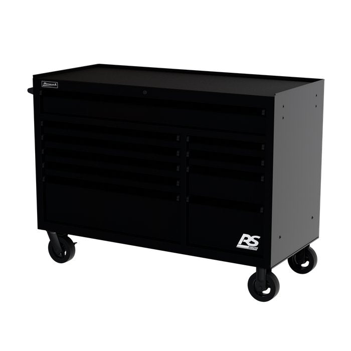 Homak 54" RS Pro 10-Drawer Rolling Cabinet in Midnight Black - 330d view