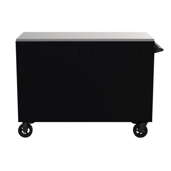 Homak 54" RS Pro 10-Drawer Rolling Cabinet with Stainless Steel Top in Midnight Black - 180d_REAR view
