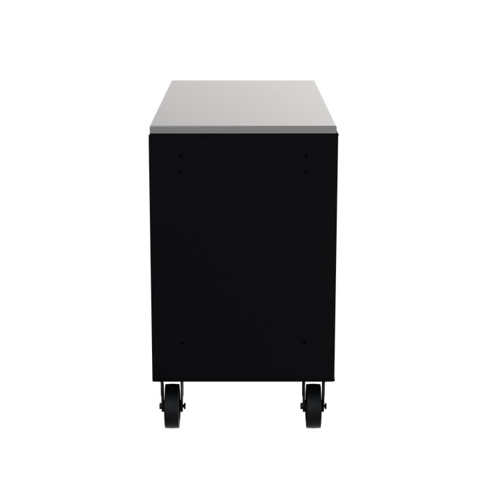 Homak 54" RS Pro 10-Drawer Rolling Cabinet with Stainless Steel Top in Midnight Black - 270d_R view
