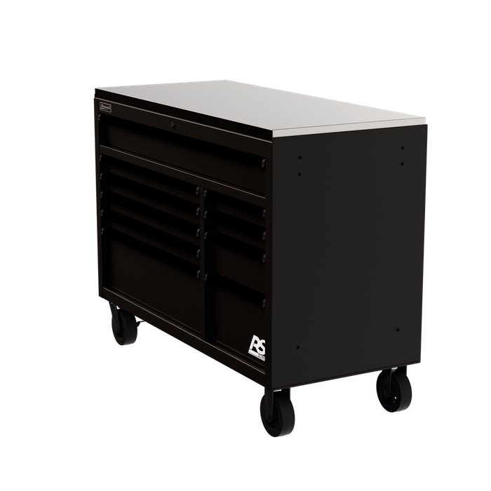 Homak 54" RS Pro 10-Drawer Rolling Cabinet with Stainless Steel Top in Midnight Black - 300d view