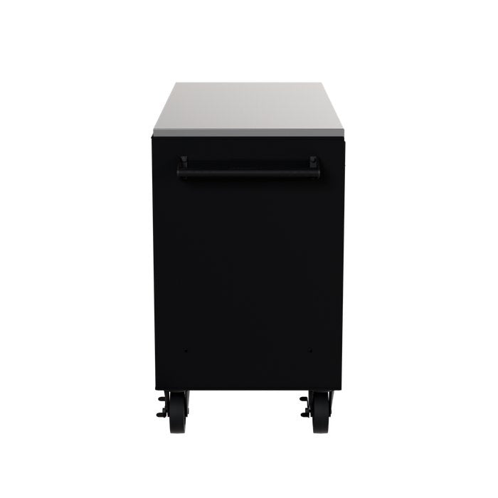 Homak 54" RS Pro 10-Drawer Rolling Cabinet with Stainless Steel Top in Midnight Black - 90d_L view