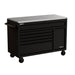Homak 54" TECH 7-Drawer Rolling Workstation w/ Stainless Steel Top in Midnight Black