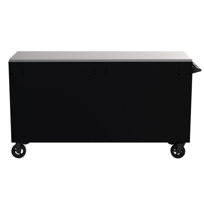 Homak 72" RS Pro 16-Drawer Rolling Cabinet with Stainless Steel Top in Midnight Black - 180d_REAR view