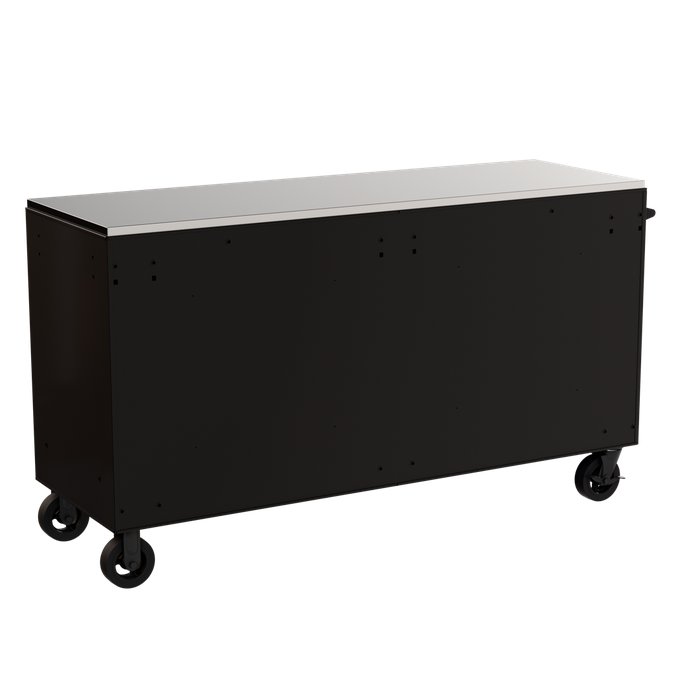 Homak 72" RS Pro 16-Drawer Rolling Cabinet with Stainless Steel Top in Midnight Black - 210d view
