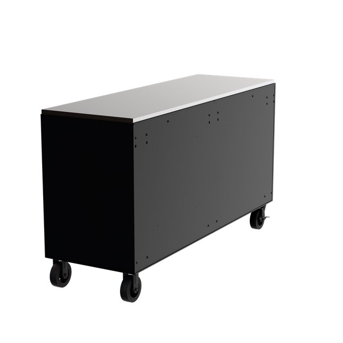Homak 72" RS Pro 16-Drawer Rolling Cabinet with Stainless Steel Top in Midnight Black - 240d view