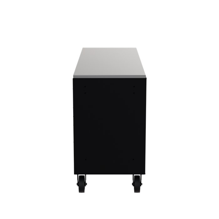 Homak 72" RS Pro 16-Drawer Rolling Cabinet with Stainless Steel Top in Midnight Black - 270d_R view