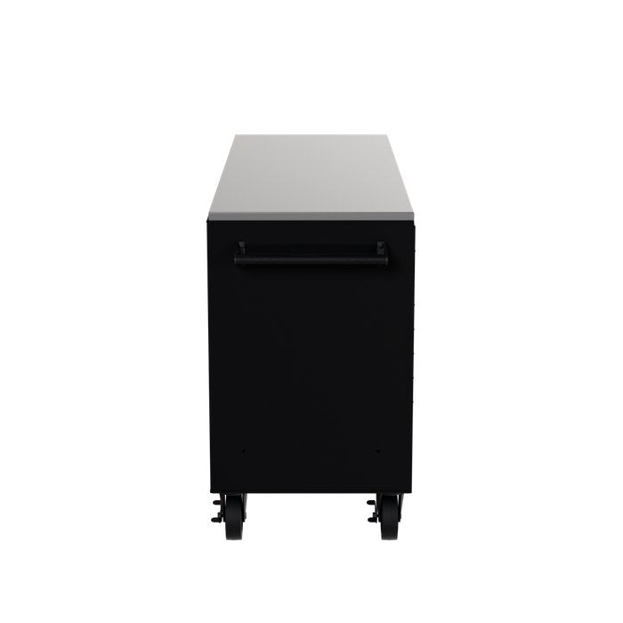 Homak 72" RS Pro 16-Drawer Rolling Cabinet with Stainless Steel Top in Midnight Black - 90d_L view