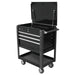 Homak 35" Pro Series 4-Drawer Flip-Top Service Cart in Midnight Black