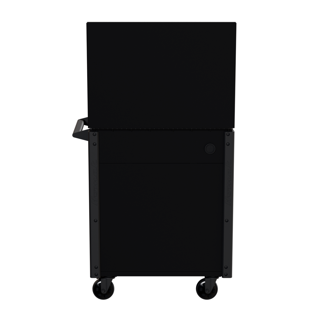 Homak 35 inch RS Pro 7-Drawer Cart in Midnight Black at 180d rear