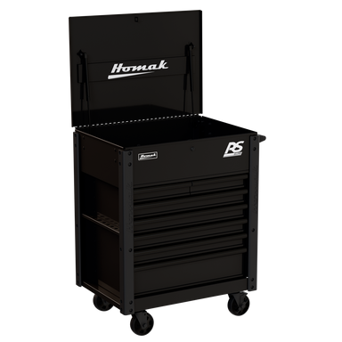 Homak 35 inch RS Pro 7-Drawer Flip-Top Service Cart in Midnight Black