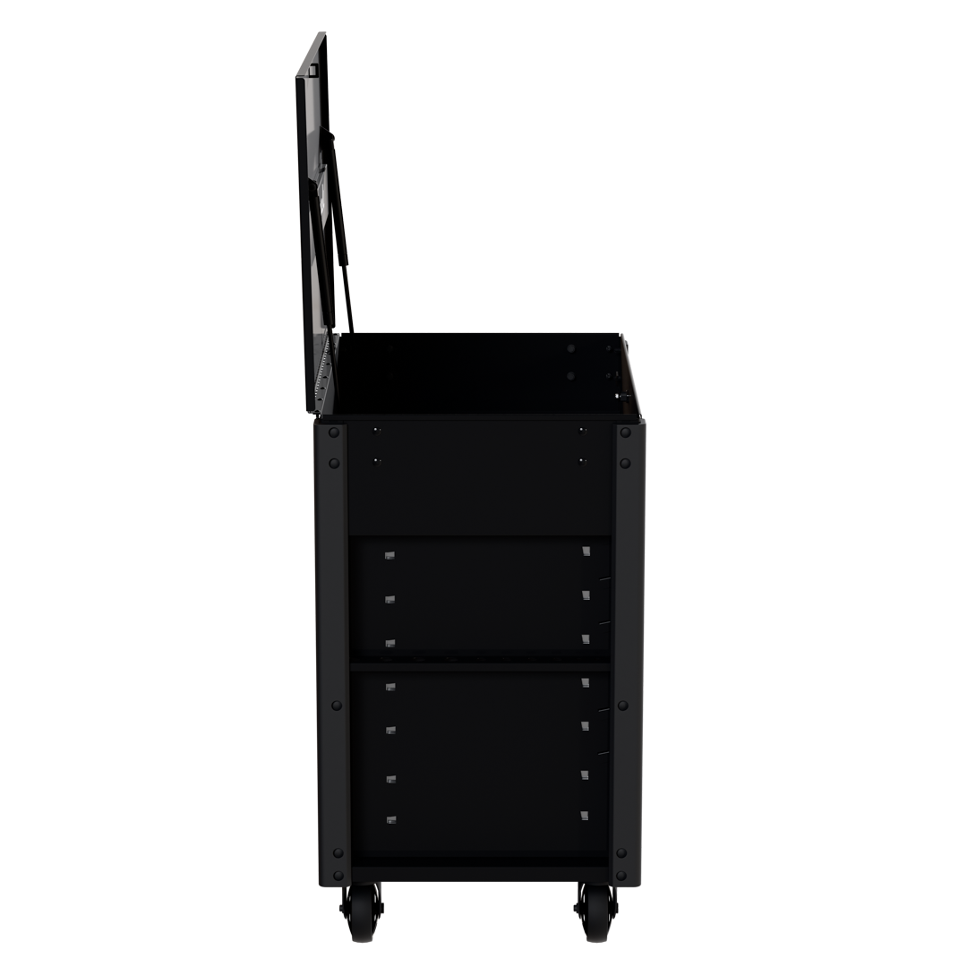 Homak 35 inch RS Pro 7-Drawer Cart in Midnight Black at 90d left