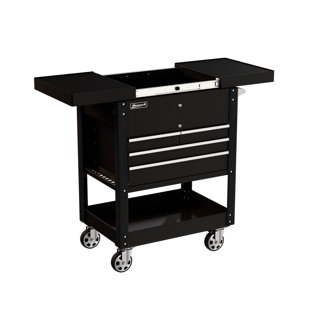 Homak 35 inch Pro Series Slide-Top Service Cart in Midnight Black