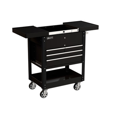 Homak 35 inch Pro Series Slide-Top Service Cart in Midnight Black