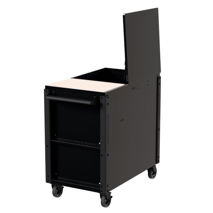 Homak 44" Powered Cart - Left-Rear Perspective