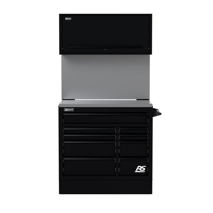 Homak 41" CTS Combo in Midnight Black with Solid Backsplash