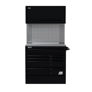 Homak 41" CTS Combo in Midnight Black with Toolboard Backsplash